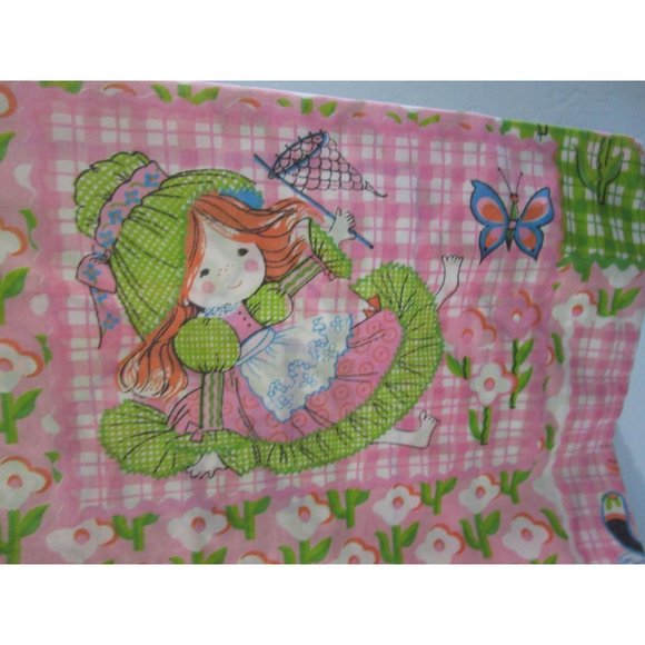 Katies Patchwork Girls Pillowcase Vintage 1970s Sears Girls Bedding Faded GUC - Picture 5 of 12